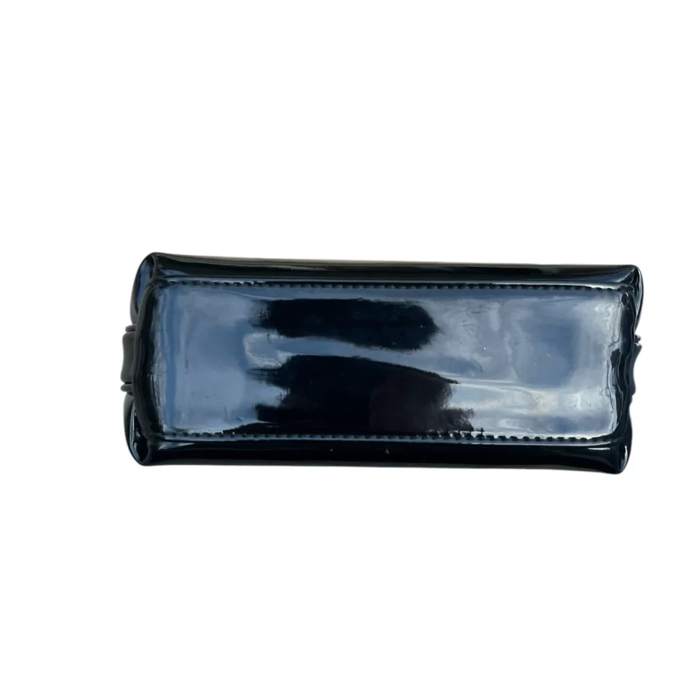 Dolls Kill Pouch Cosmetic Make Up Travel Bag in Black Vegan Leather Spellout